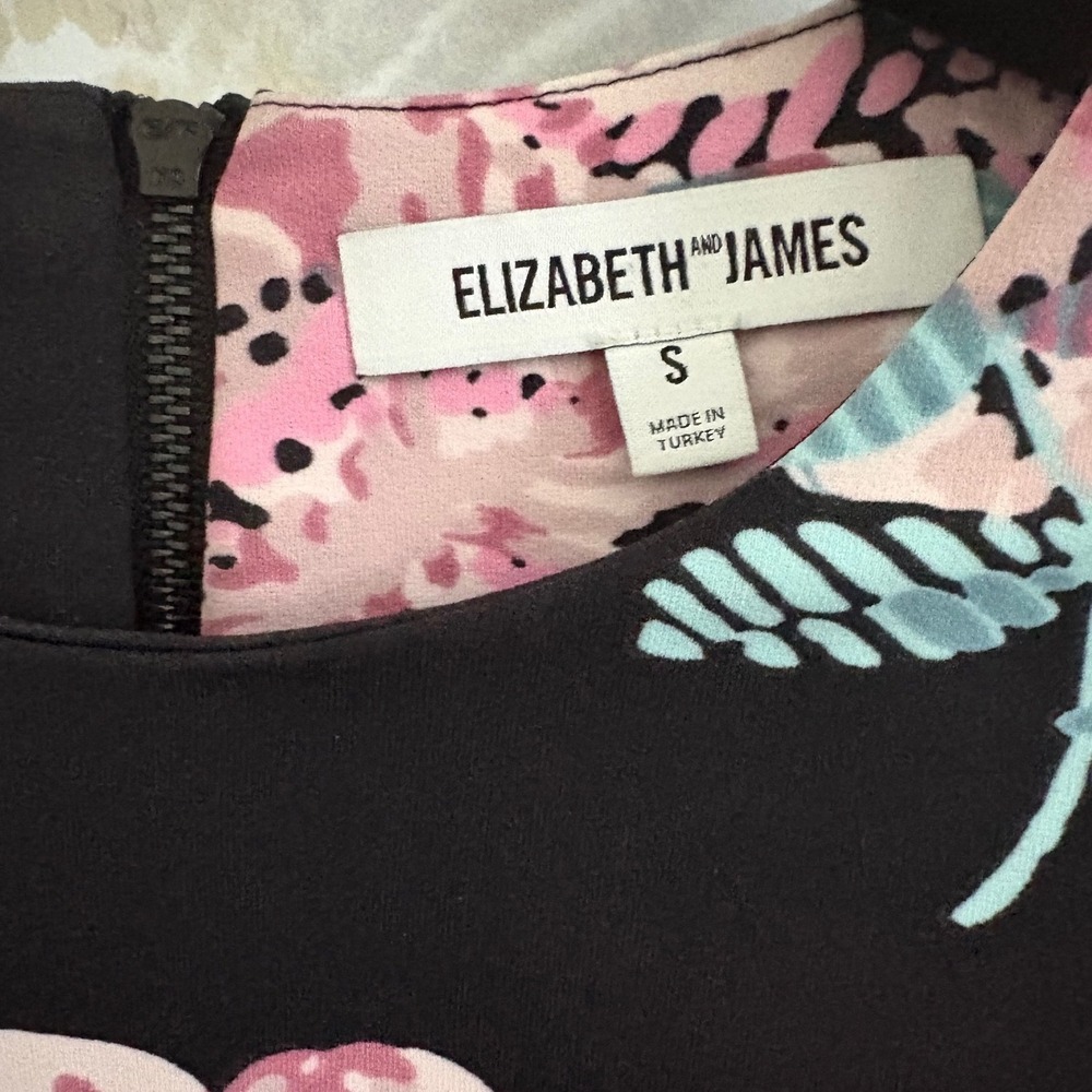 Elizabeth and James Floral Crop Top and Midi Pencil Skirt Set Black Pink S - Picture 4 of 8